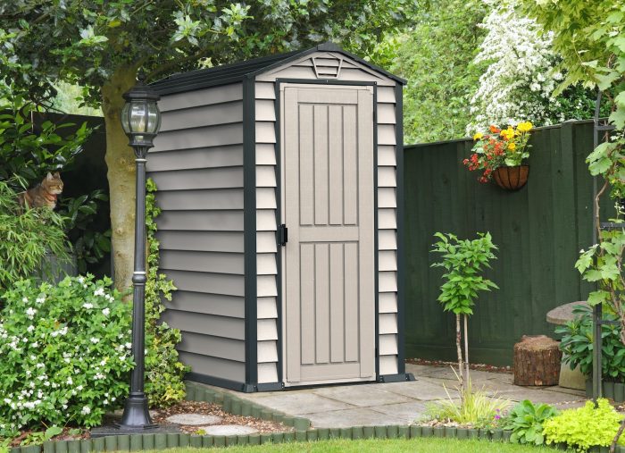 Duramax Evermore - 4ft x 6ft Plastic Garden Shed in Grey