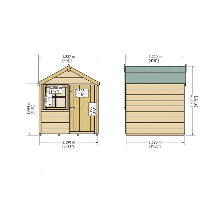 Shire 4ft x 4ft Playhut Playhouse