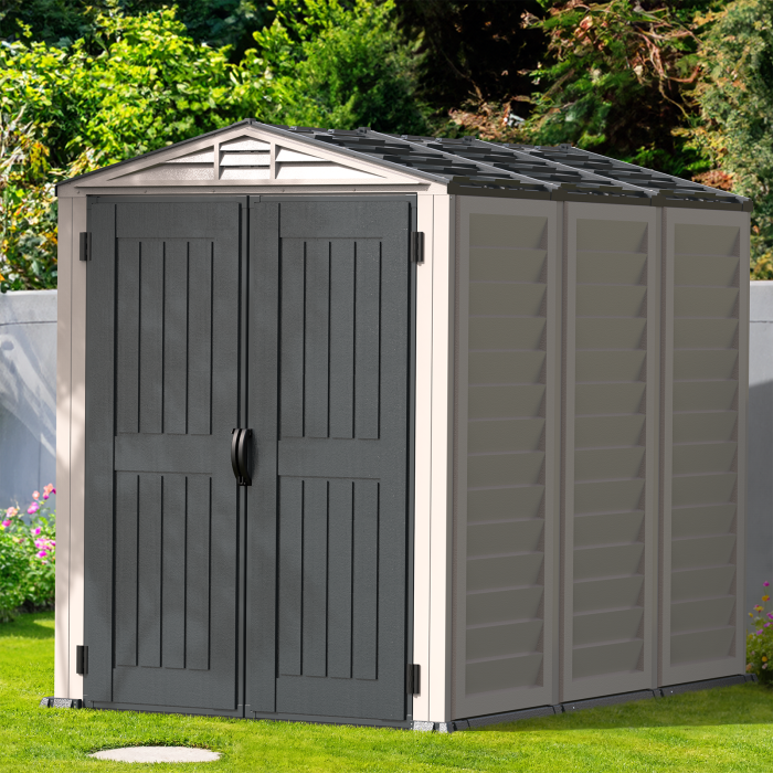 Duramax YardMate Plus - 5ft x 8ft Plastic Garden Shed in Grey